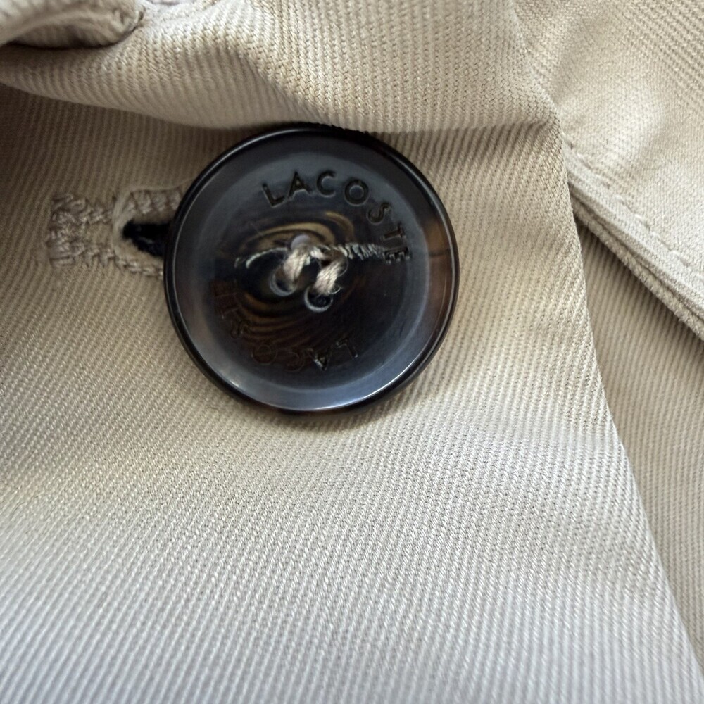 Lacoste Chore Jacket VINTAGE Women's (FR 40) 8 US RARE TONAL LOGO Coat Beige EUC - Picture 5 of 16